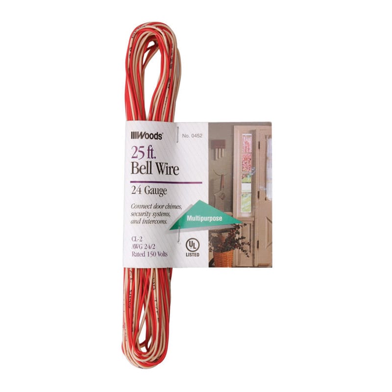 Woods 0452 25 ft. 24/2 Solid Copper Bell Wire
