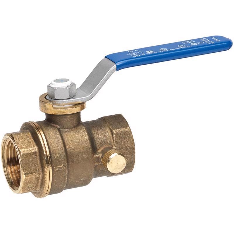 Homewerks 119-2-34 3/4 in. Brass FIP Ball Valve with Drain Full Port Quarter-Turn Lever For Water/Oil/Gas
