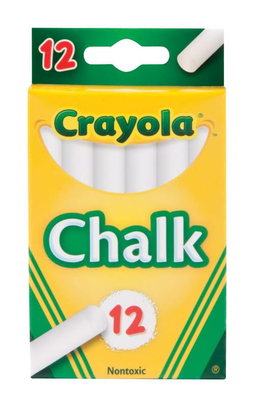 Crayola 51-0320 Nontoxic White Chalk 12 pk