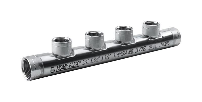 Home-Flex 11-070504 3/4 in. FIP X 3/4 in. D FIP 1/2 in. D FIP Steel Manifold