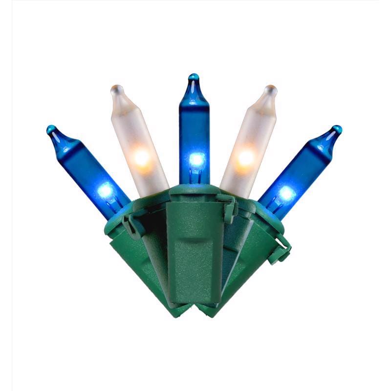 Celebrations RT5100FZA Classic LED T5 Blue/Pure White 100 ct String Christmas Lights 24.75 ft.