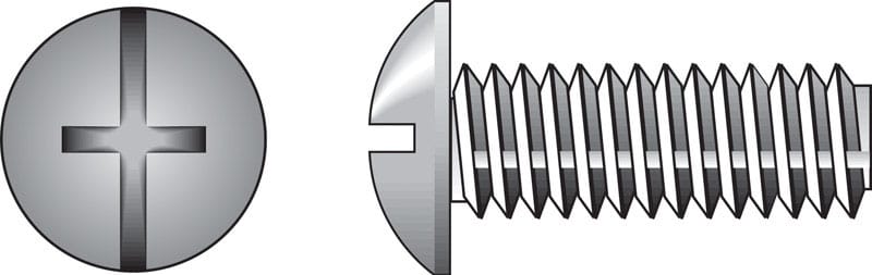 Hillman 111727 No. 8-32 Ga. X 1-1/4 in. L Combination Truss Head Zinc-Plated Steel Machine Screws 100 pk