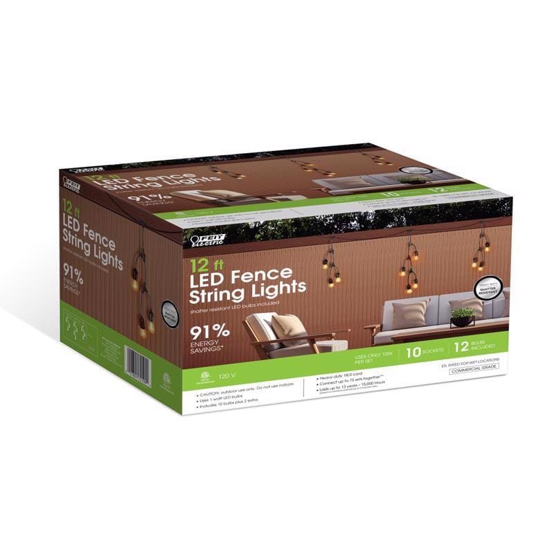 Feit SLM12-10/FIL LED String Lights Clear 12 ft. 10 lights