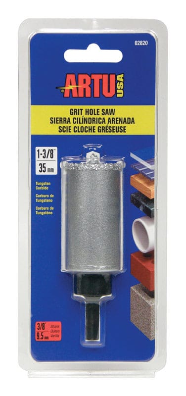 Artu 02820 1-3/8 in. Carbide Grit 4-1/2 in. L X 3/8 in. D Hole Saw Arbor Included