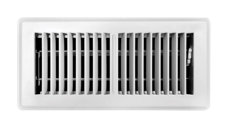 Tru Aire C150MWT04X10 4 in. H X 10 in. W 2-Way Powder Coat White Steel Floor Register