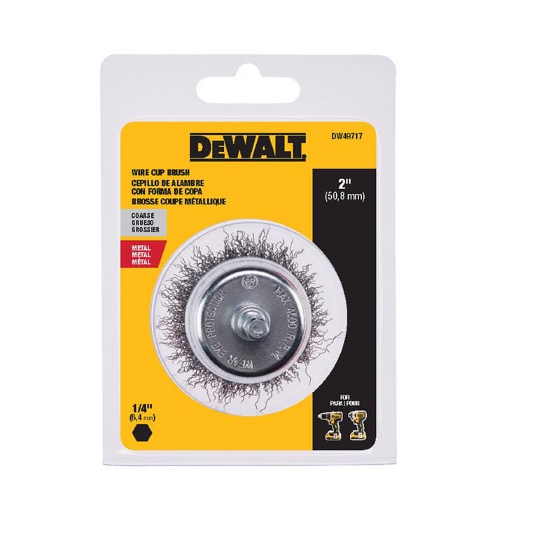 Dewalt DW49717 2 in. Coarse Crimped Wire Cup Brush Metal 4500 rpm 1 pc
