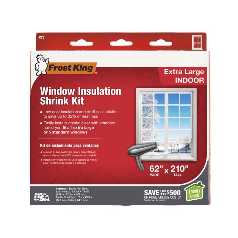 Frost King V75H Indoor Window Film Insulator Kit 210 in. L X 62 in. W 1 pk