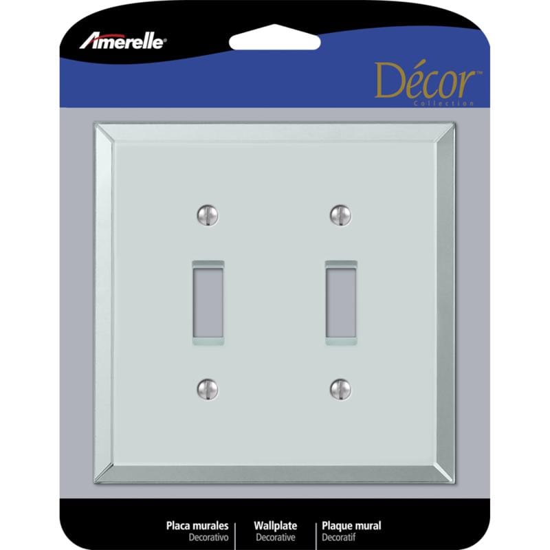Amerelle 66TT Mirror Clear 2 gang Acrylic Toggle Wall Plate 1 pk