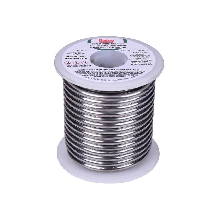 Oatey 20015 16 oz Solid Wire Solder 0.125 in. D Tin/Lead 50/50 1 pc