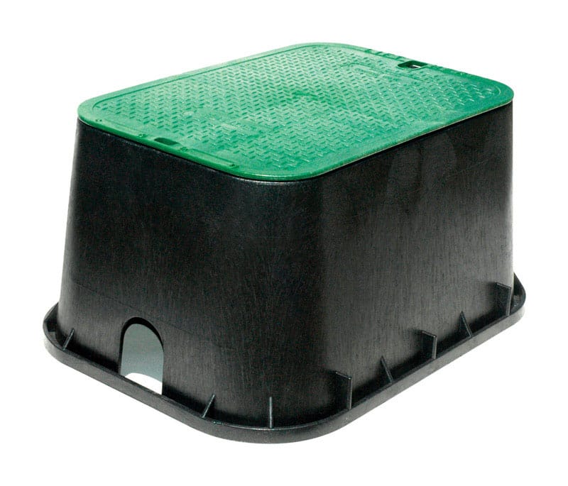 NDS 117BC 20 in. W X 25-3/4 in. D X 13 in. H Rectangular Valve Box with Overlapping Cover Black/Green