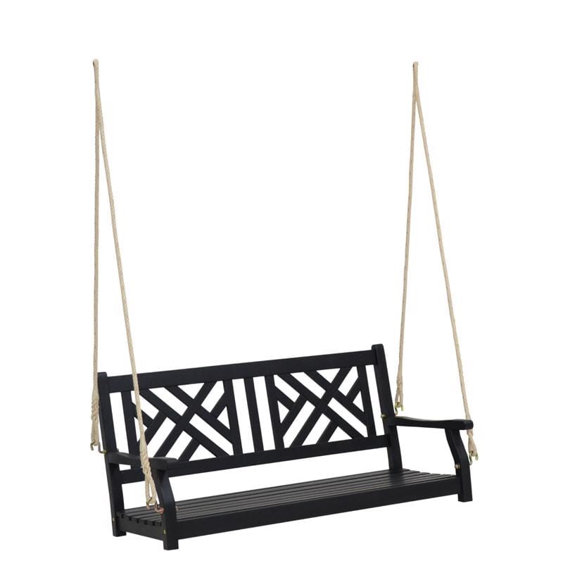 Living Accents K020-40V0 2 Person Black Wood Porch Swing