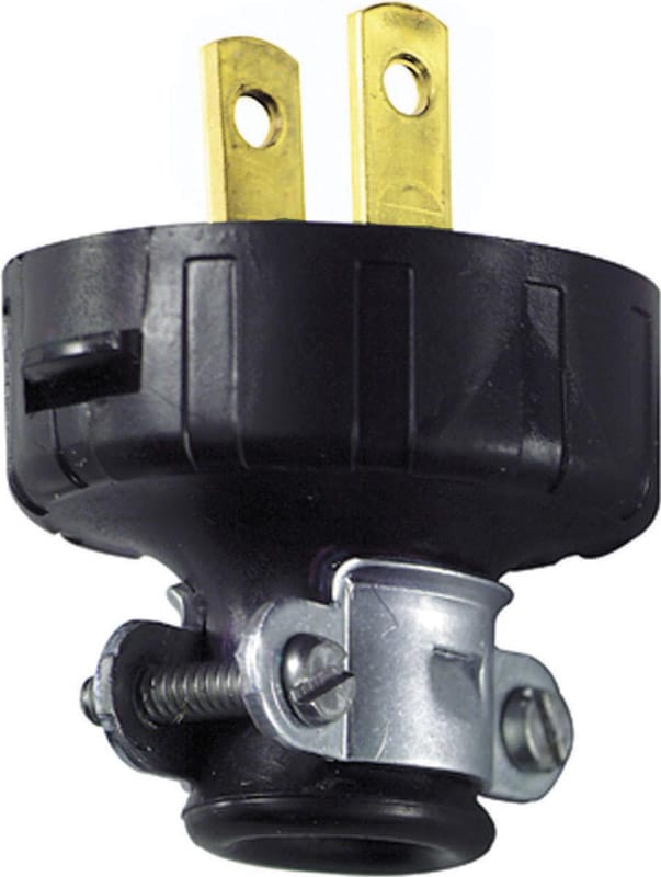 Leviton 010-48646-02E Residential Vinyl Straight Blade Plug 1-15P 18-14 AWG 2 Pole 2 Wire