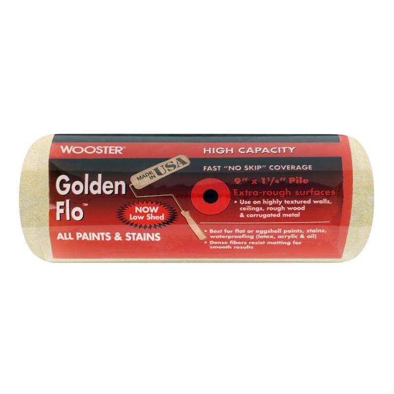 Wooster RR664-9 Golden Flo Fabric 9 in. W X 1-1/4 in. Paint Roller Cover 1 pk