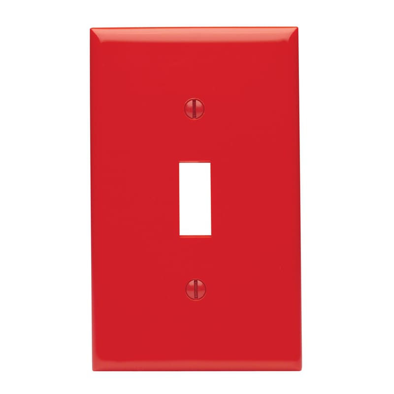Leviton 007-80701-0RE Red 1 gang Thermoplastic Nylon Toggle Wall Plate 1 pk