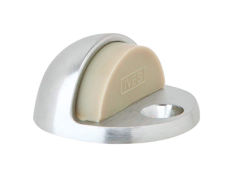 Ives 436B26D 1-3/4 in. W X 2 in. L Brass Satin Chrome Door Stop Mounts to floor