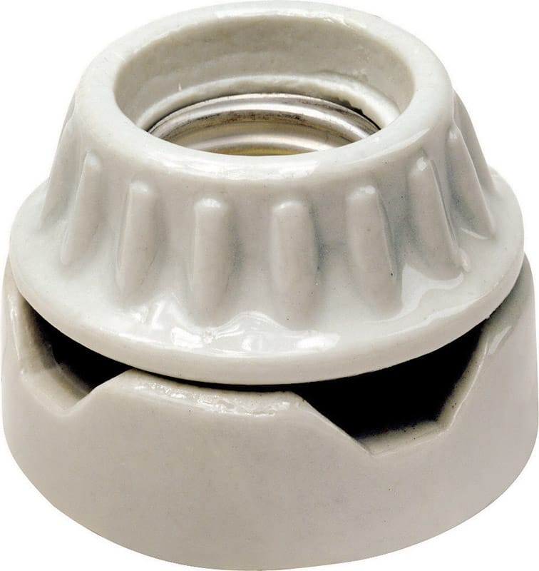 Leviton 09880-000 Porcelain Incandescent Medium Base Keyless Socket 1 pk