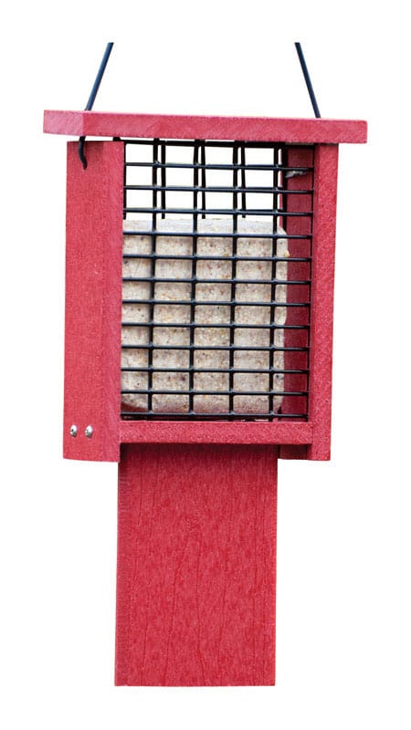 Woodlink 25100 Going Green Wild Bird 1 lb Plastic/Wire Tail-prop Suet Bird Feeder 2 ports