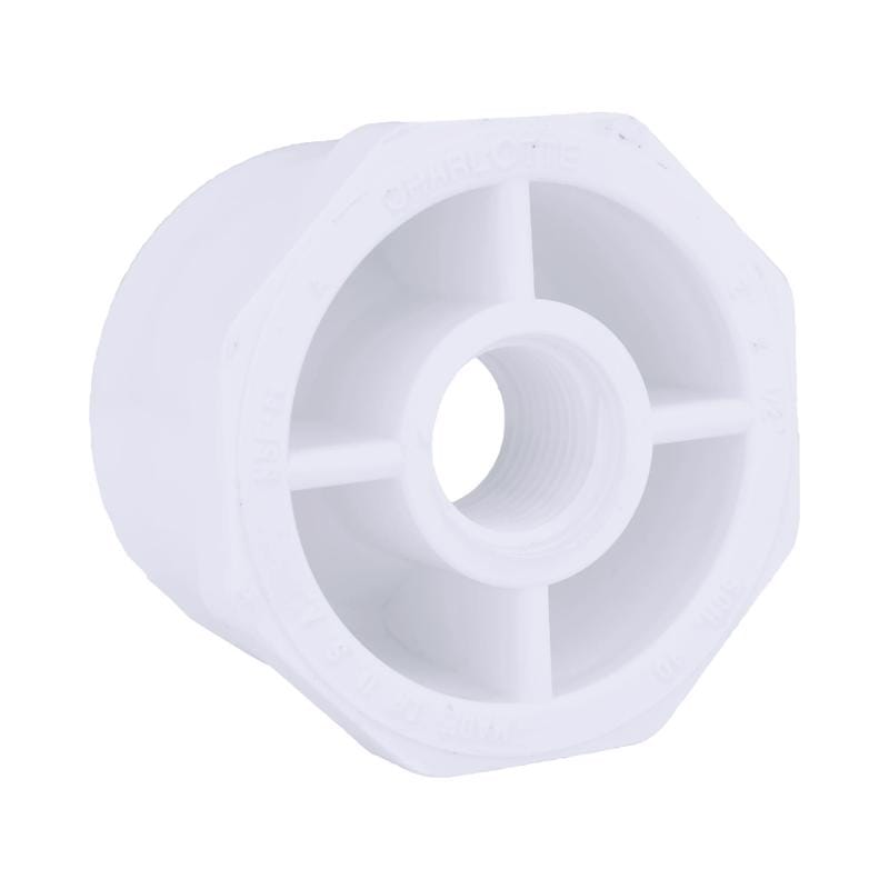 Charlotte Pipe PVC 02108 2400 Schedule 40 2 in. Spigot X 1/2 in. D FPT PVC Reducing Bushing 1 pk