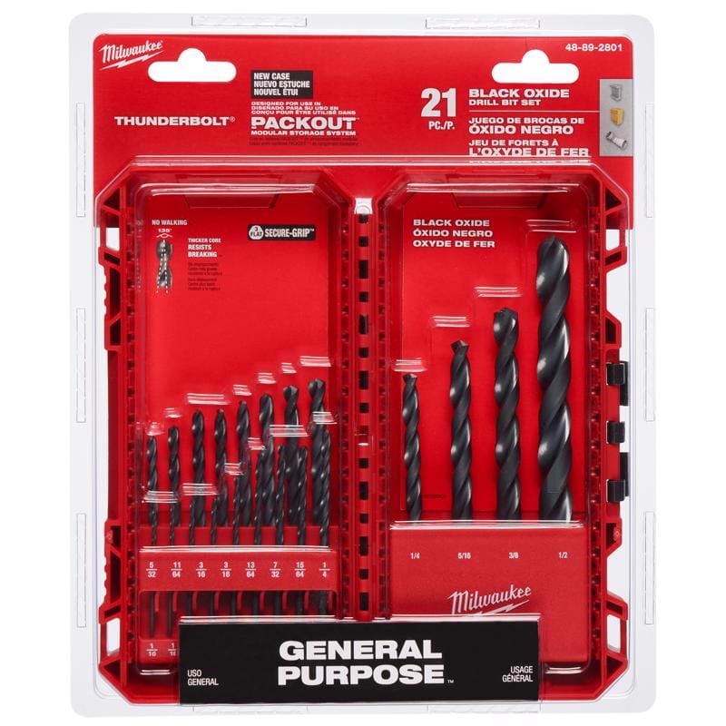 Milwaukee 48-89-2801 Bit 21 Piece Thunderbolt Black Oxide Set