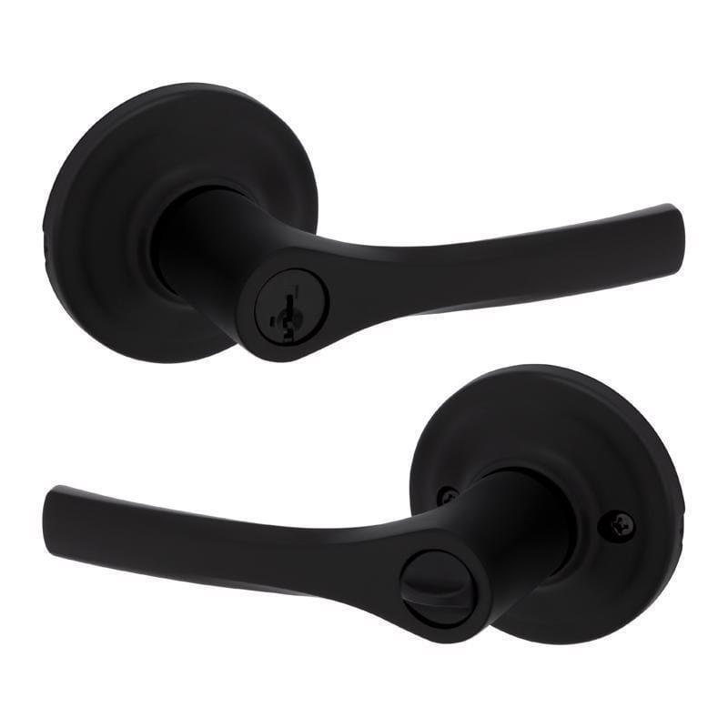 Kwikset 94050-705 Smartkey Security Matte Black Keyed Entry Lever KW1 1-3/4 in.