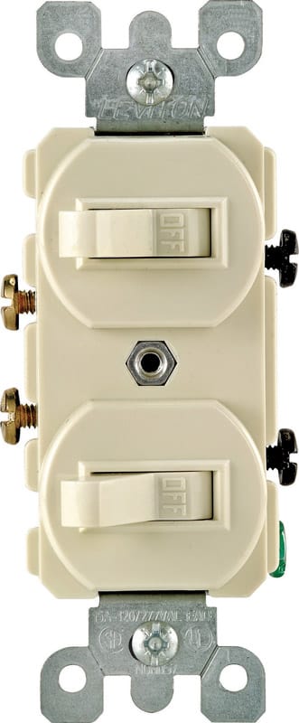 Leviton 05224-2IS 15 amps Single Pole Toggle Switch Ivory 1 pk