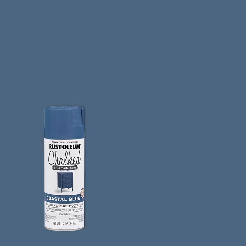 Rust-Oleum 302598 Chalked Matte Coastal Blue Chalky Finish Paint 12 oz