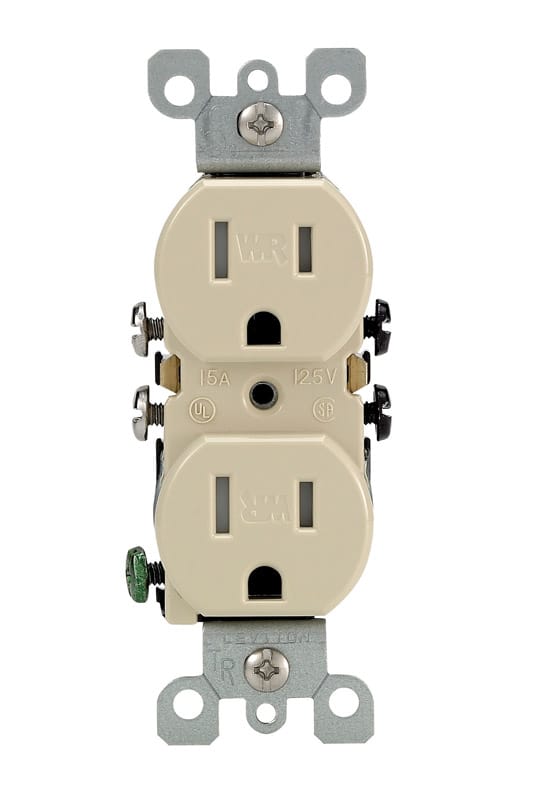Leviton W5320-T0I 15 amps 125 V Duplex Ivory Outlet 5-15R 1 pk