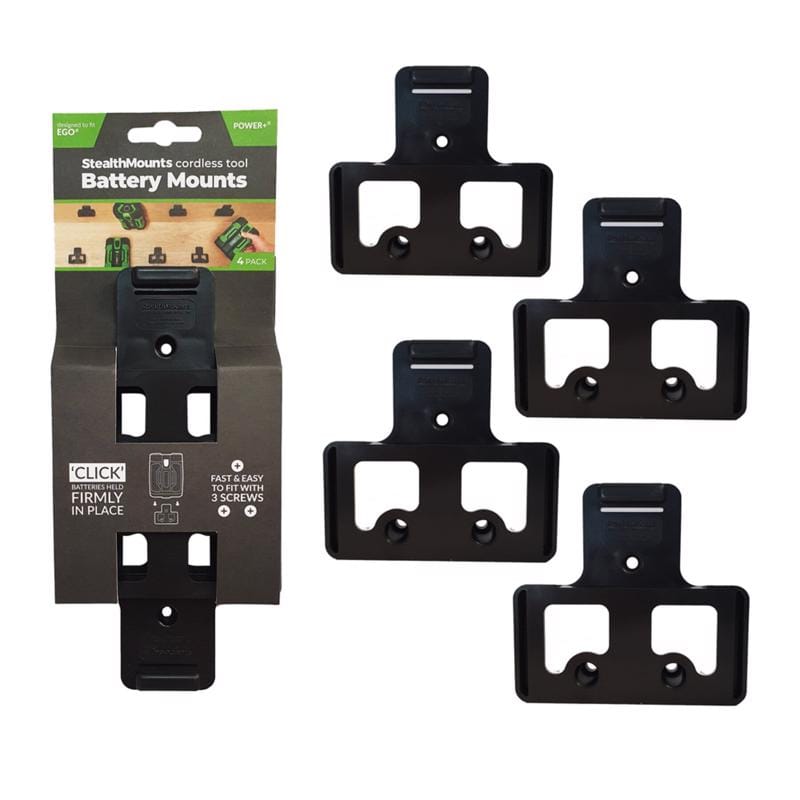 Stealthmounts BM-EG56-BLK-4 Battery Mounts Compatible with Ego; Black ABS Battery Holder 4 pk