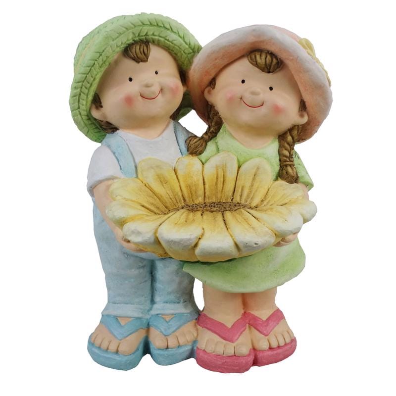 Alpine QWR1372 Resin/Stone Multi-color 14 in. Statuary