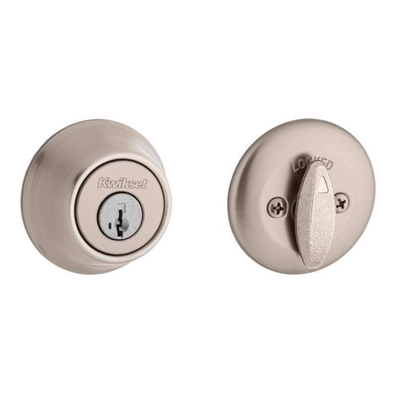 Kwikset 96600-750 SmartKey Security Satin Nickel Metal Single Cylinder Deadbolt