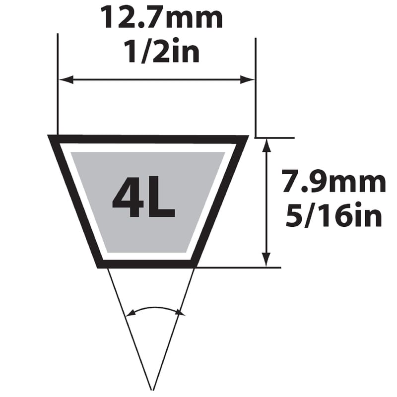 Mitsuboshi 4L390A FHP General Utility V-Belt 0.5 in. W X 39 in. L For Fractional Horsepower Motors