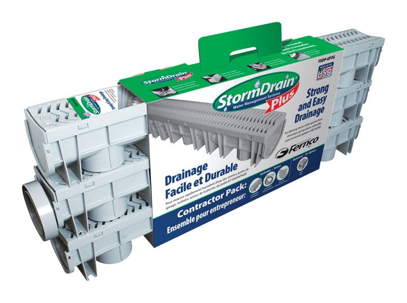 Fernco FSDP-GP3G Storm Drain Plus 118.5 in. Gray Rectangle Polypropylene Channel Grate
