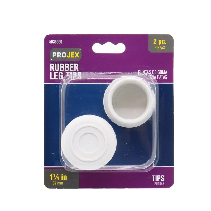 Projex P0066 Rubber Leg Tip Off-White Round 1-1/4 in. W 2 pk