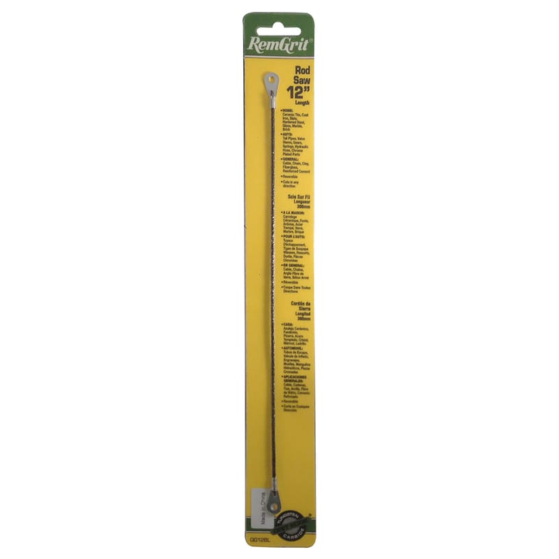 RemGrit E0406180 12 in. Carbide Grit Rod Saw Blade 1 pk