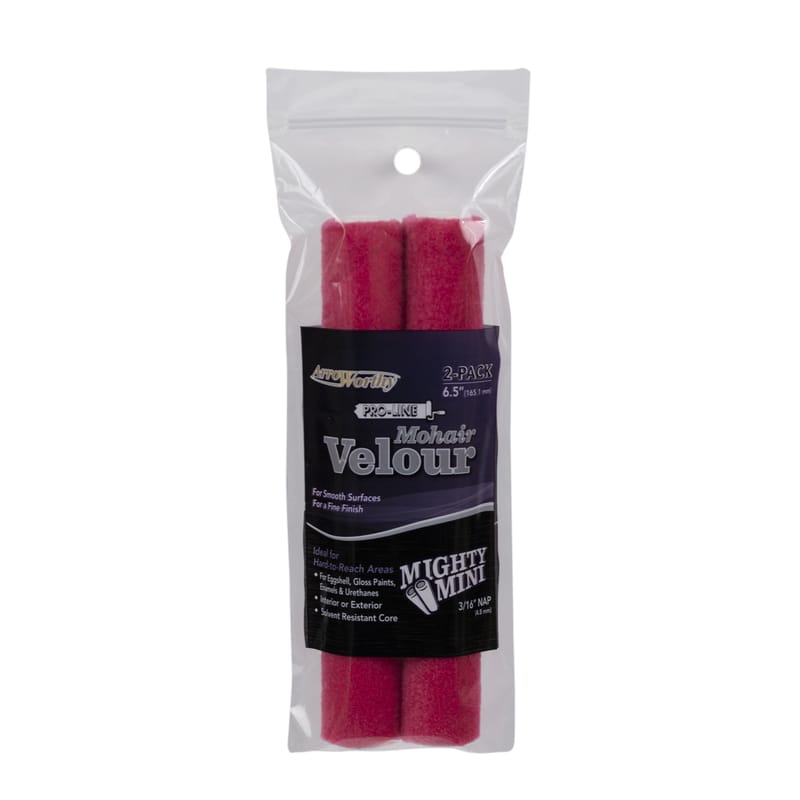 ArroWorthy 6.5-BMT/P 0650 Pro-Line Mohair Blend 6.5 in. W X 3/16 in. Mini Paint Roller Cover 2 pk