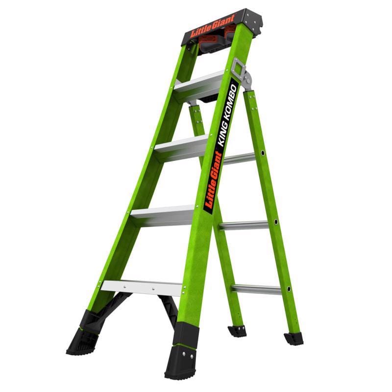 Little Giant 13905-002 King Kombo 5 ft. H Fiberglass Multi-Position Ladder Type IAA 375 lb. cap.