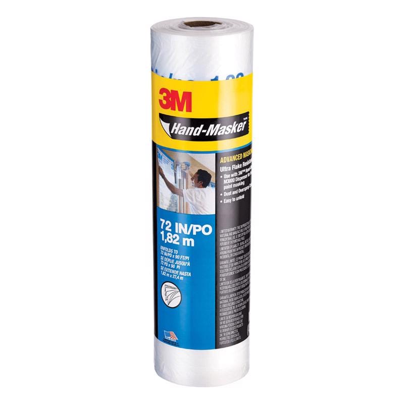 3M AMF72 Hand-Masker 72 in. W X 90 ft. L Clear Plastic Advanced Masking Film