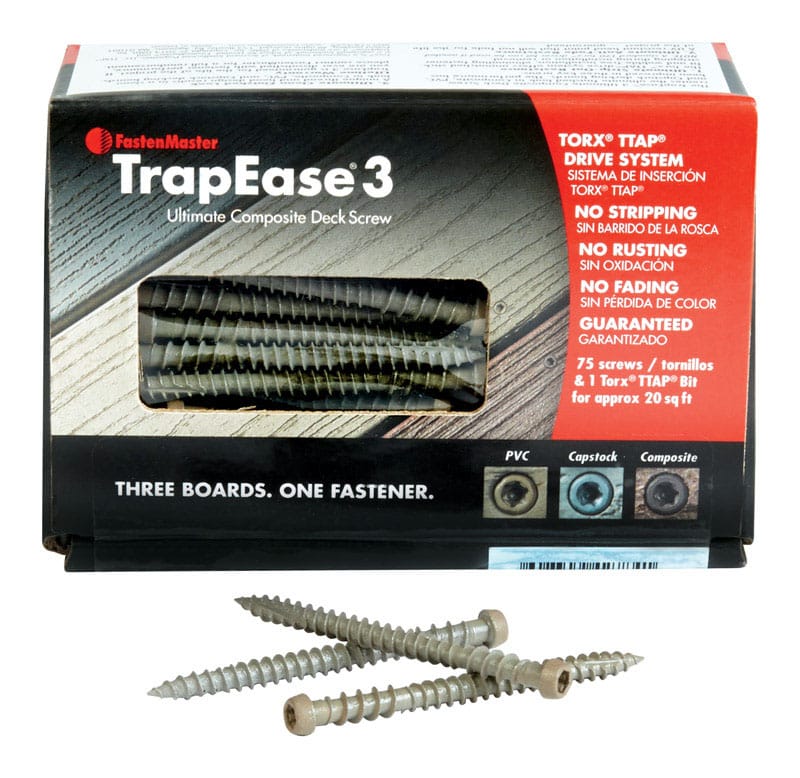 Fastenmaster FMTR3-212-75ENB TrapEase No. 10 X 2-1/2 in. L Beach Dune Torx Ttap Flat Head Composite Deck Screws 75 p