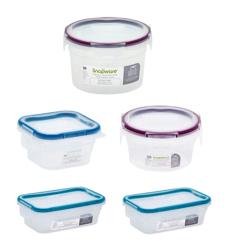 Snapware 1134476 Total Solution Clear Food Storage Container Set 5 pk
