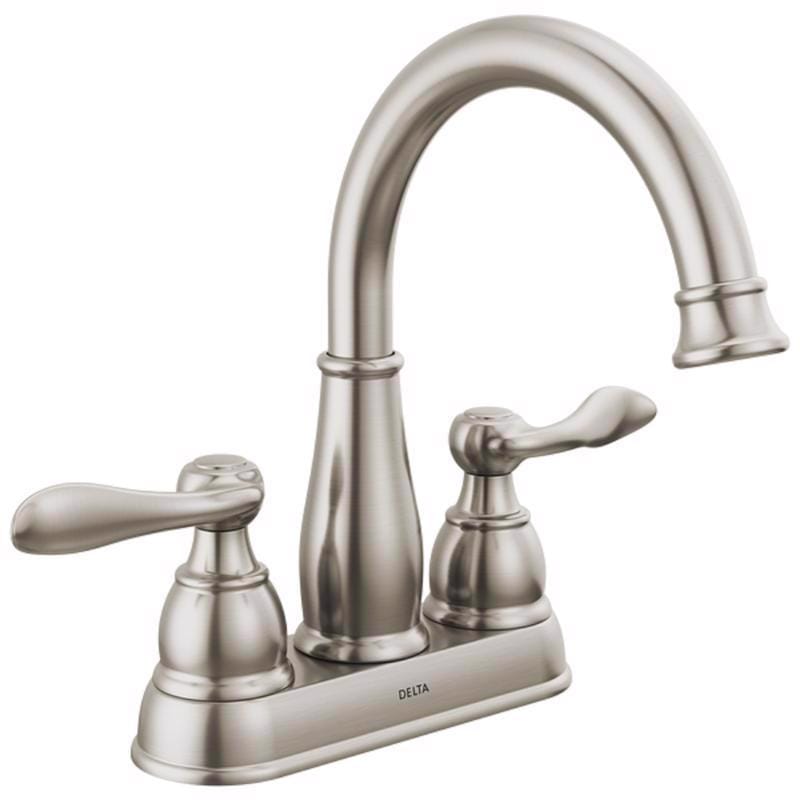 Delta 25896LF-BN Windemere Brushed Nickel Traditional Centerset Bathroom Sink Faucet 4 in.