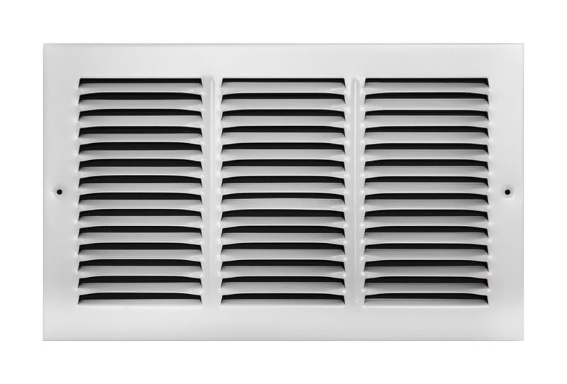Tru Aire C17014X08 8 in. H X 14 in. W 1-Way Powder Coat White Steel Return Air Grille