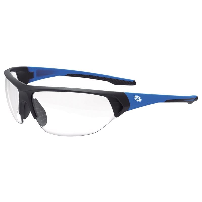 General Electric GE206CAF 06 Series Anti-Fog Impact-Resistant Safety Glasses Clear Lens Black/Blue Frame 1 pk