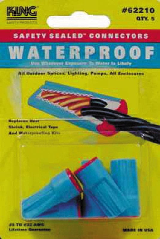 King Innovation 62210 Dryconn Copper Wire Waterproof Wire Connector Aqua/Red 5 pk