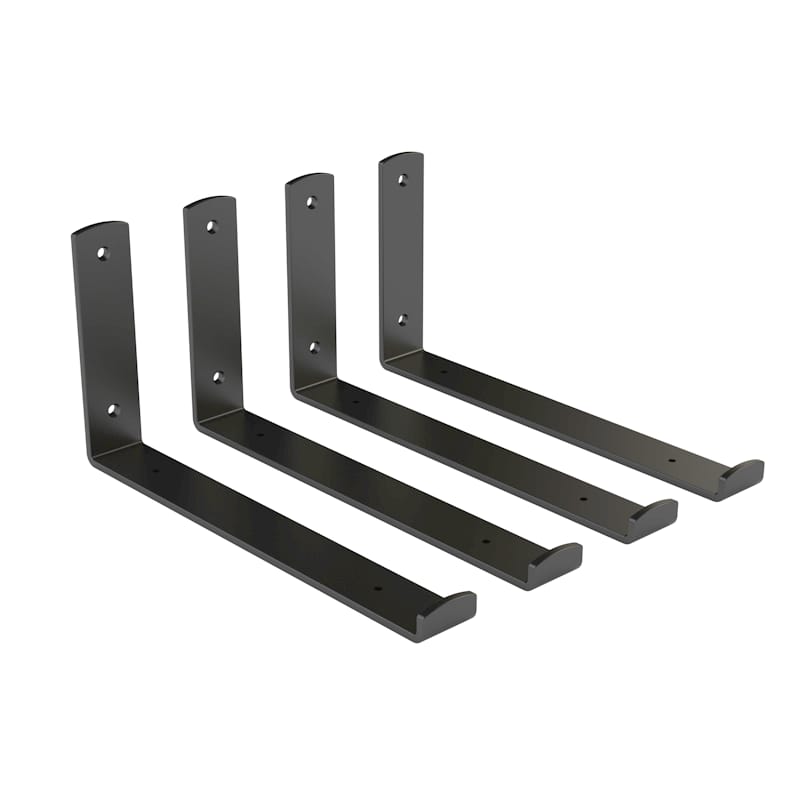 National Hardware N900-002 5-7/8 in. H X 1-1/2 in. W X 11-13/16 in. D Black Steel Floating Shelf