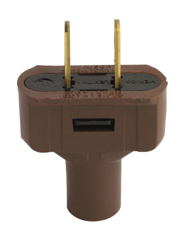 Leviton C20-48643-000 Residential Vinyl Straight Blade Plug 1-15P 18-2 AWG 2 Pole 2 Wire