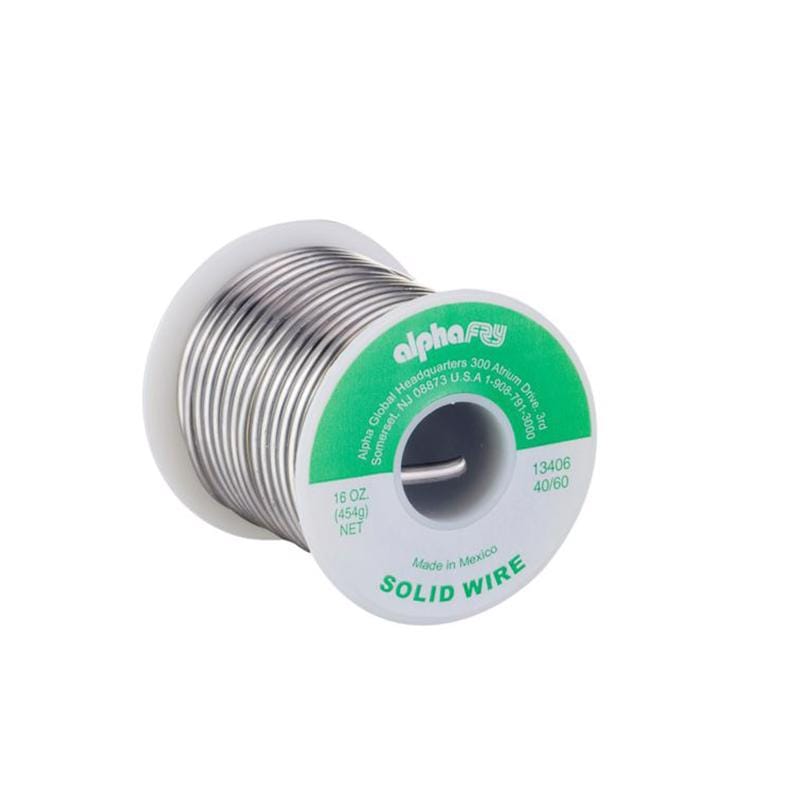 Alpha Metals AM13406 16 oz Solid Wire Solder 0.13 in. D Tin/Lead 40/60 1 pc