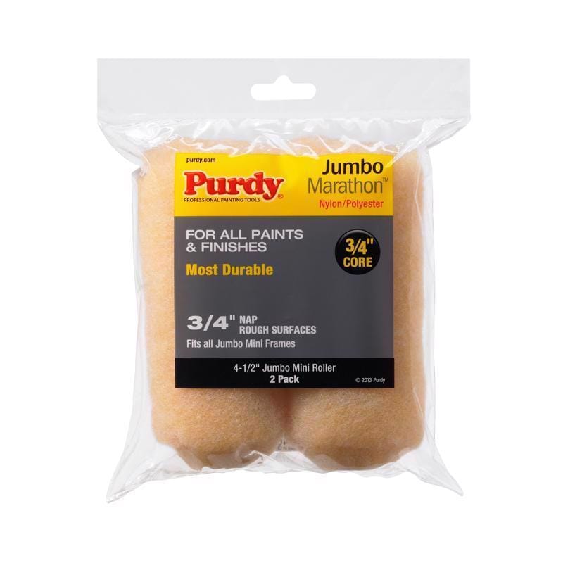 Purdy 14G624064 Marathon Nylon/Polyester 4.5 in. W X 3/4 in. Jumbo Mini Paint Roller Cover 2 pk