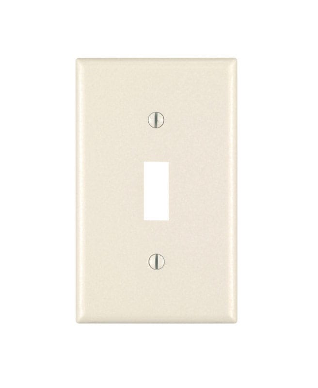 Leviton 78001-TMP Light Almond 1 gang Thermoset Plastic Toggle Wall Plate 10 pk