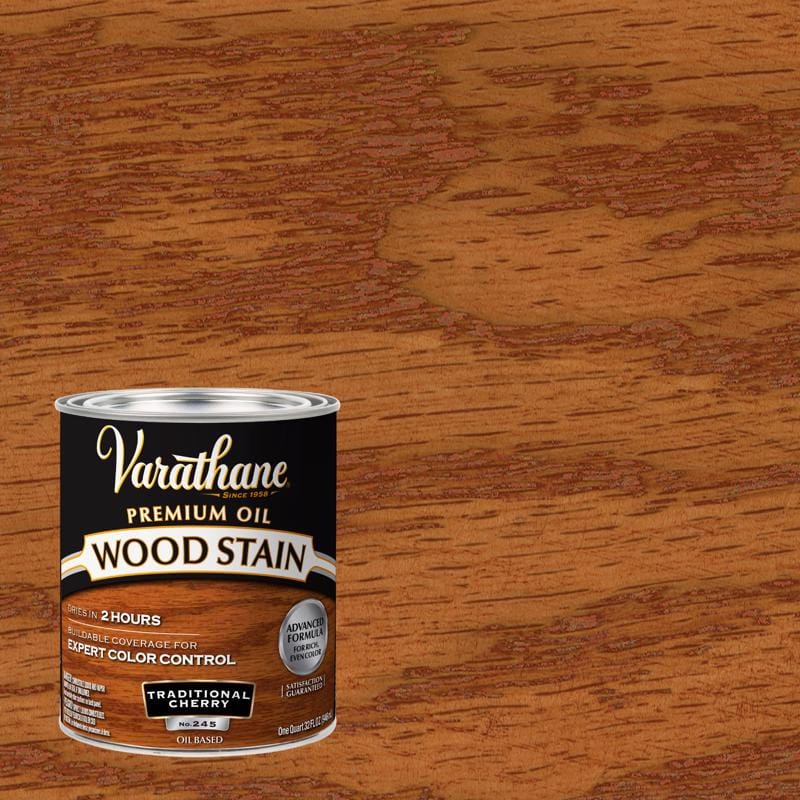 Varathane 211722H Premium Semi-Transparent Traditional Cherry Oil-Based Urethane Modified Alkyd Wood Stain 1