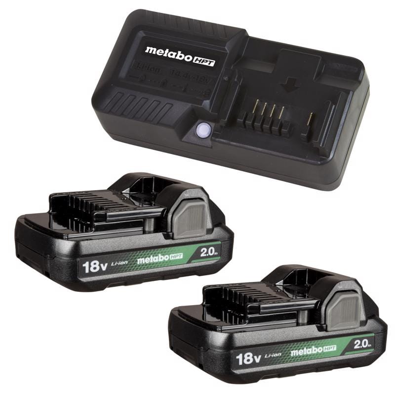 Metabo HPT UC18YKSLSM 18V 2 Ah Lithium-Ion Battery and Charger Starter Kit 3 pc
